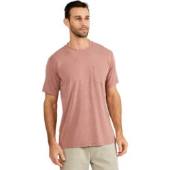 Free Fly Men's Bamboo Flex Pocket Tee - Heather Brick