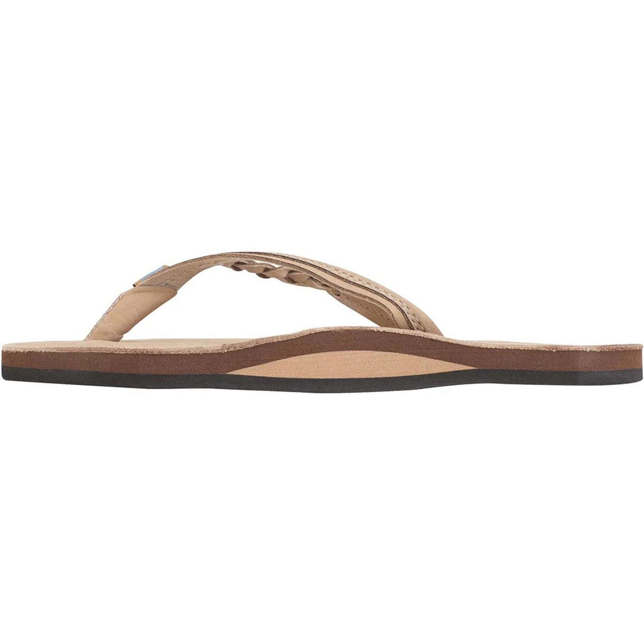 Rainbow Flirty Braidy Ladies Single Layer Premier Leather Sandal With Arch Support - Sierra Brown - Image 2