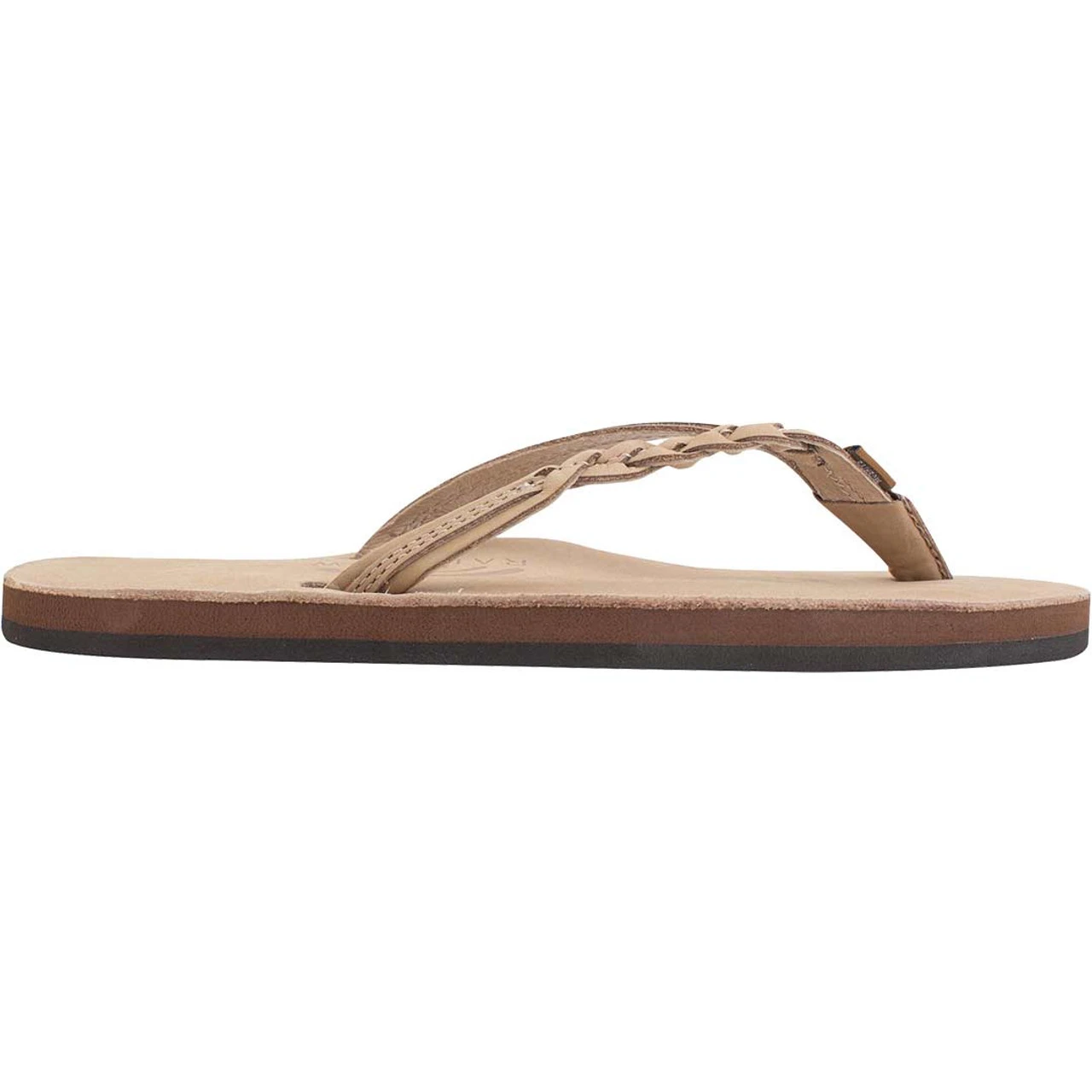 Rainbow Flirty Braidy Ladies Single Layer Premier Leather Sandal With Arch Support - Sierra Brown - Image 4