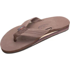 Rainbow Double Layer Premier Leather Sandal With Arch Support - Expresso